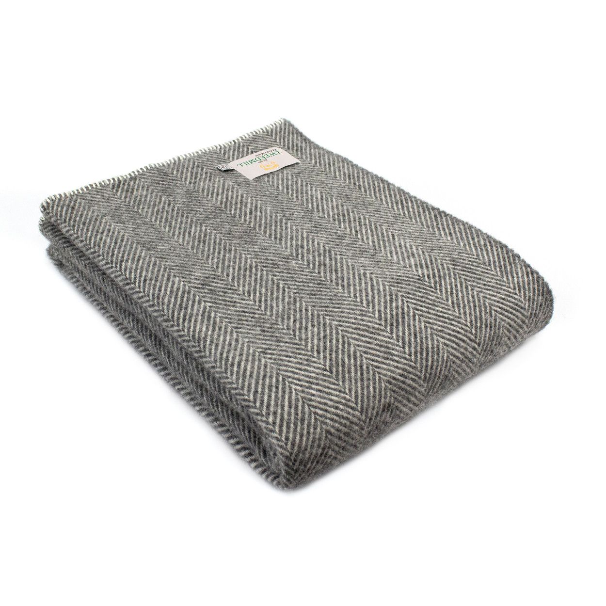 Tweedmill Throw Pure New Wool Fishbone Blanket Stitch Ends