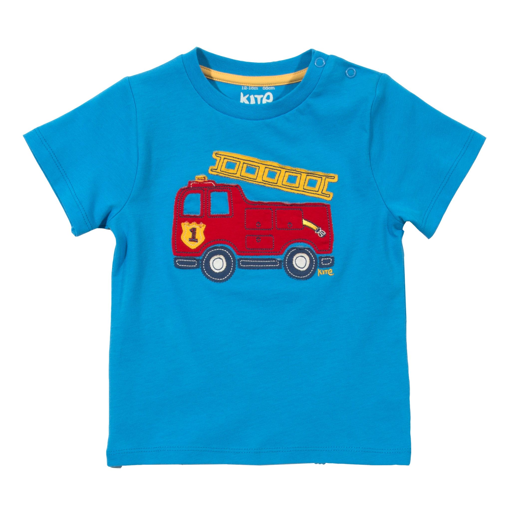 Kite Short Sleeve T-Shirt Baby Boy Fire Engine Blue