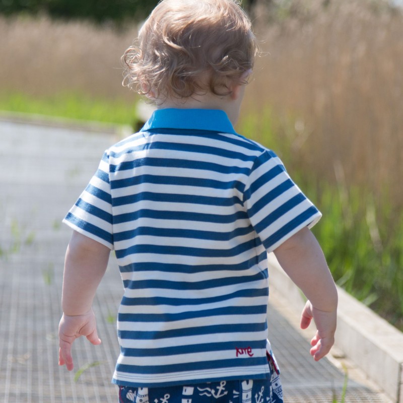 Kite Polo Shirt Baby Boy stripy french navy