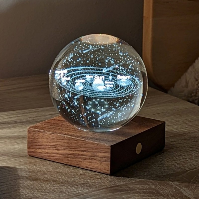 Gingko Amber Crystal Ball Night Light Solar S