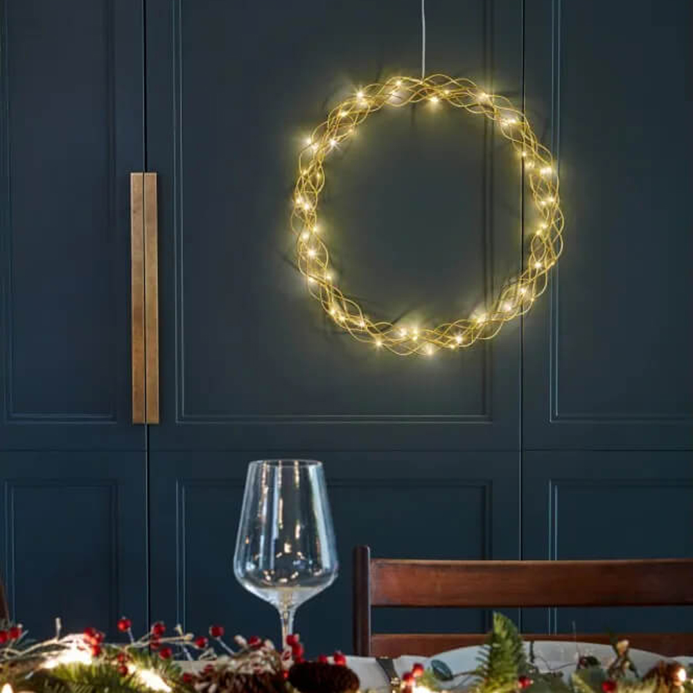 lightstyle london solis hanging wreath 50 led