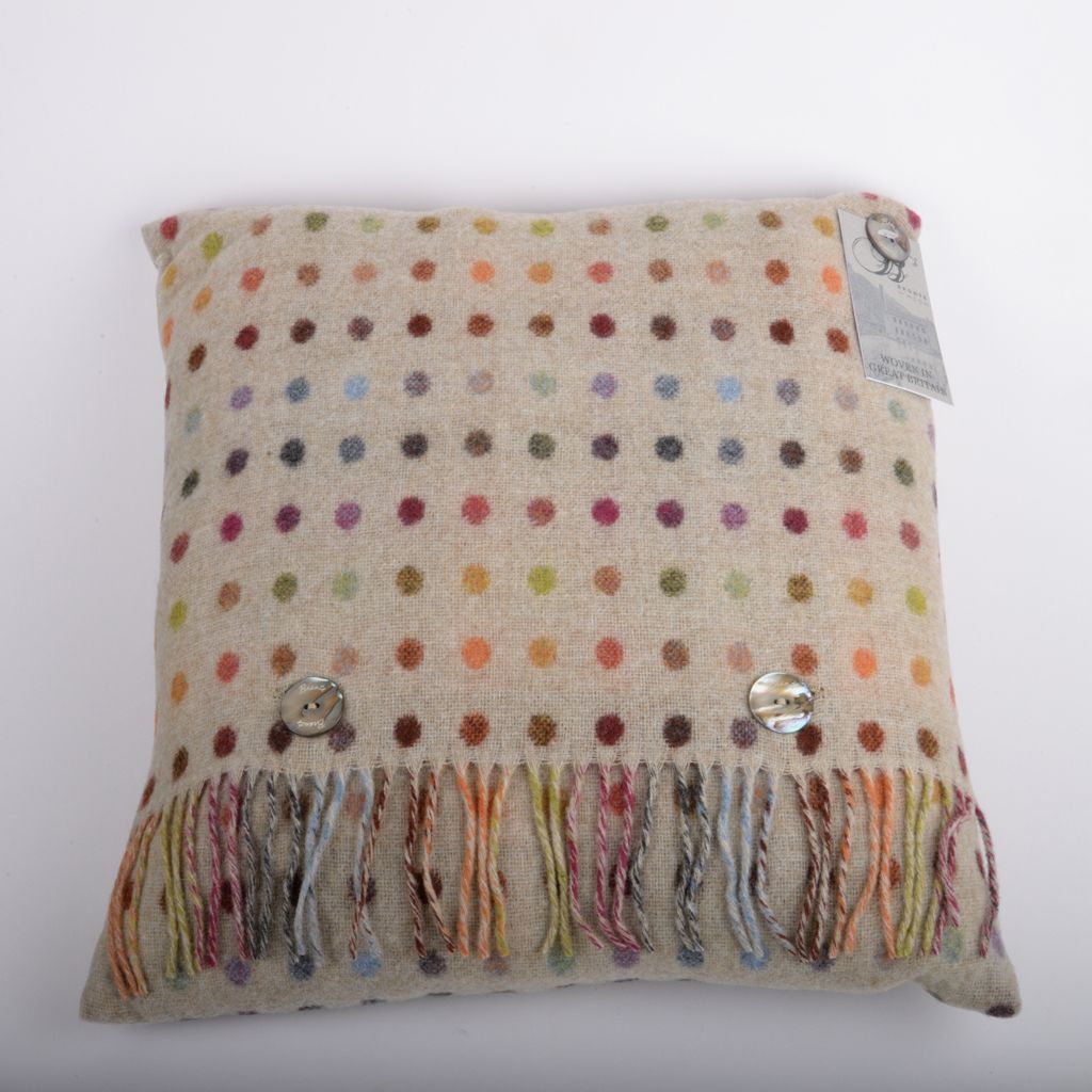 Bronte Cushion Multispot Merino Lambswool and