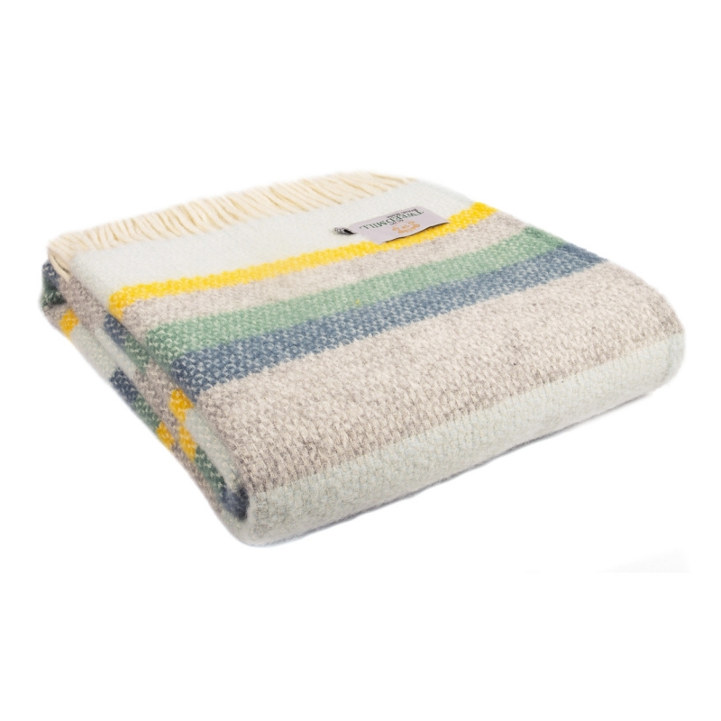 tweedmill pure new wool throw illusion stripe