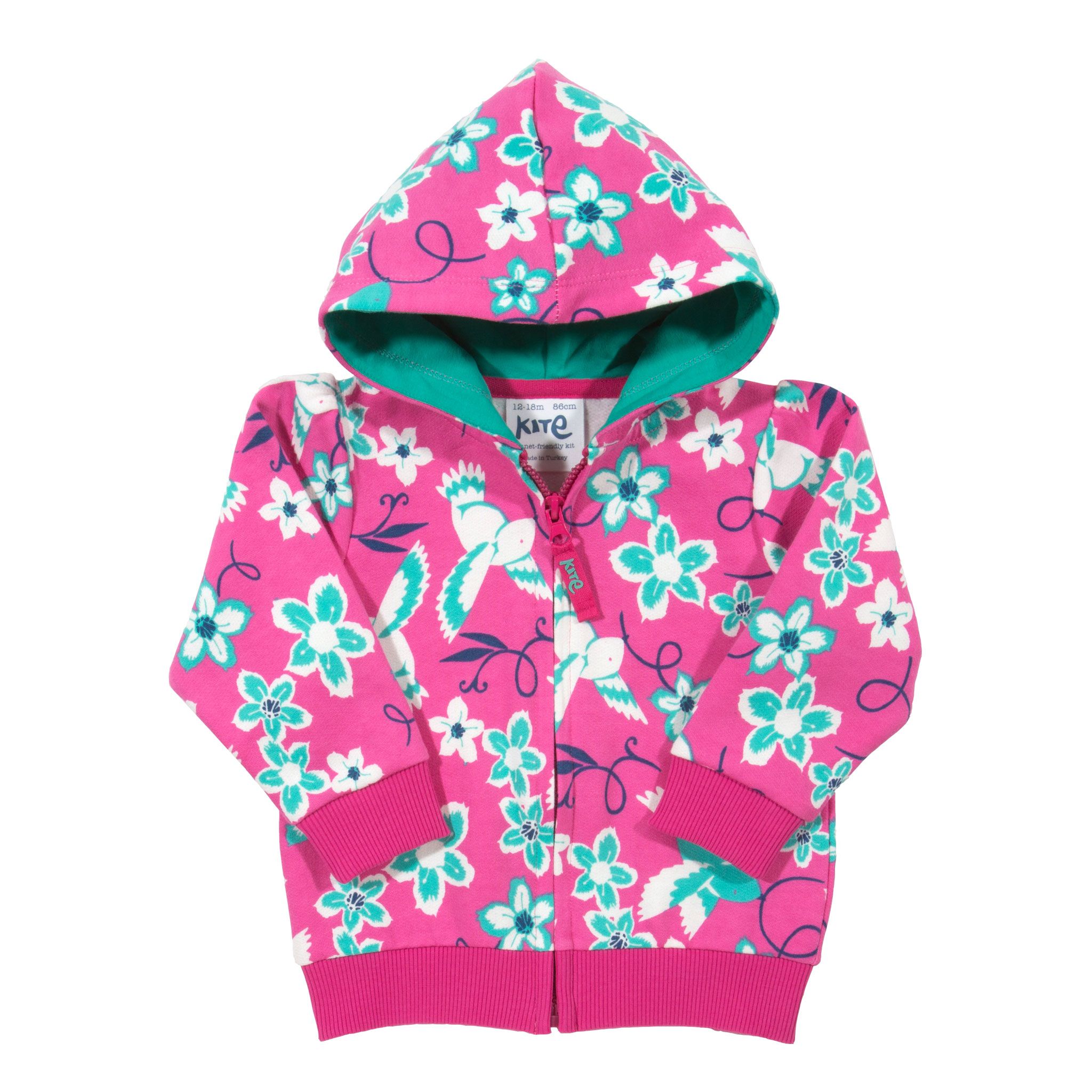 Kite Zip Through Hoody-Floral Bird