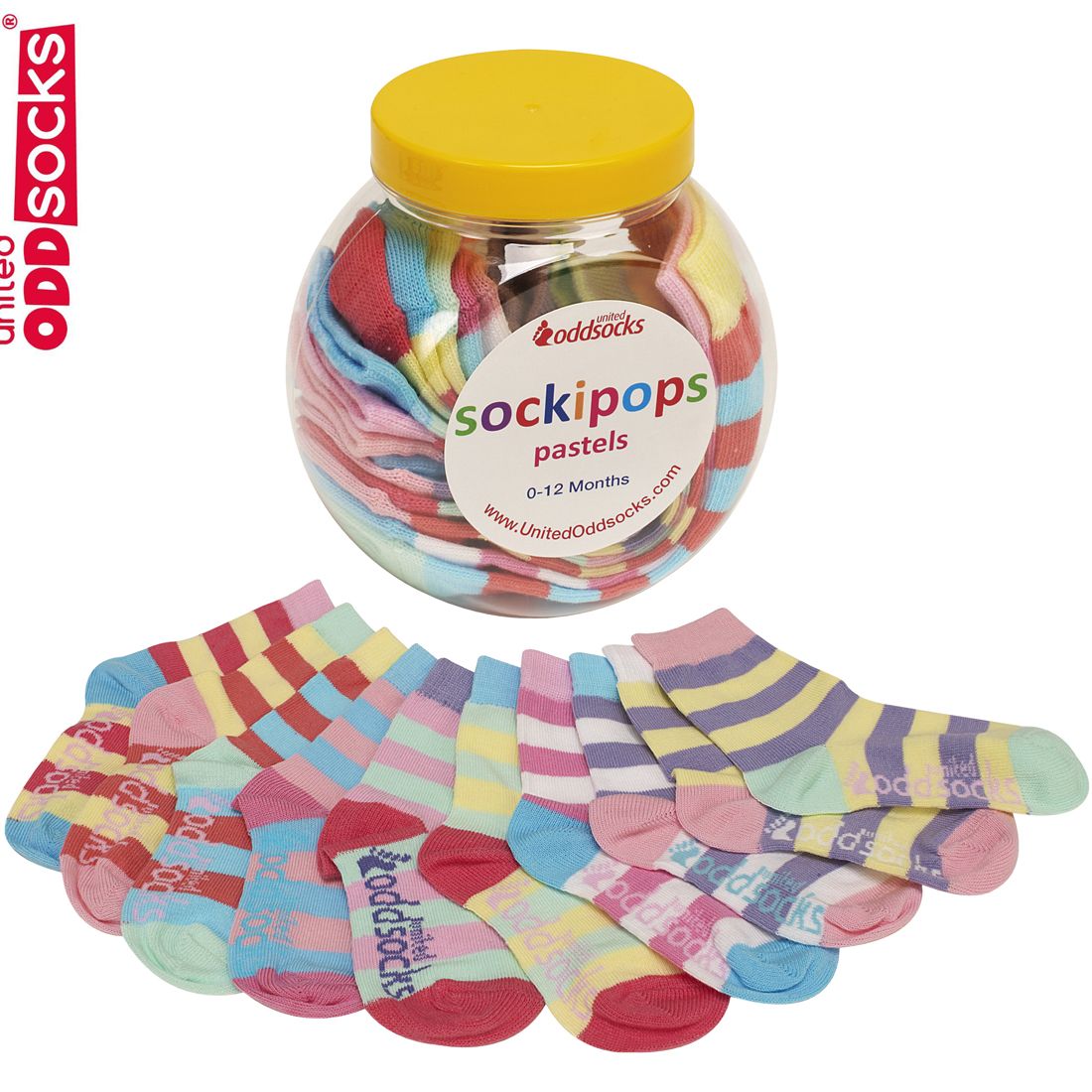 Oddsocks Sockipops Pastels jar