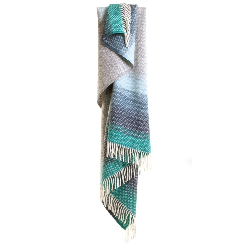 Tweedmill Pure New Wool Throw Ombre Seaside B