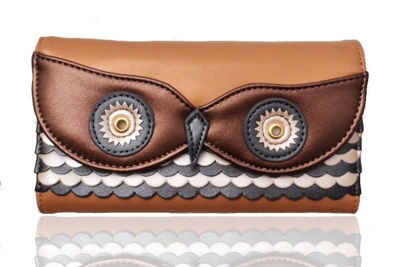 Red Fox 8 inch Owl design wallet purse