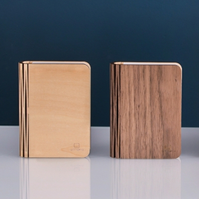 gingko smart book light natural wood