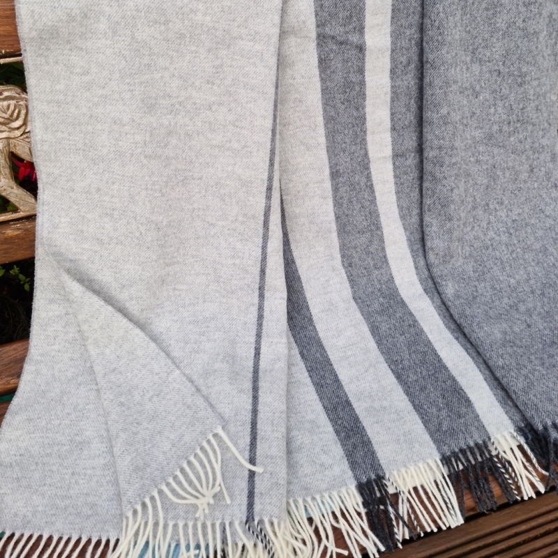 Bronte by Moon Claremont Grey Merino Wool Throw
