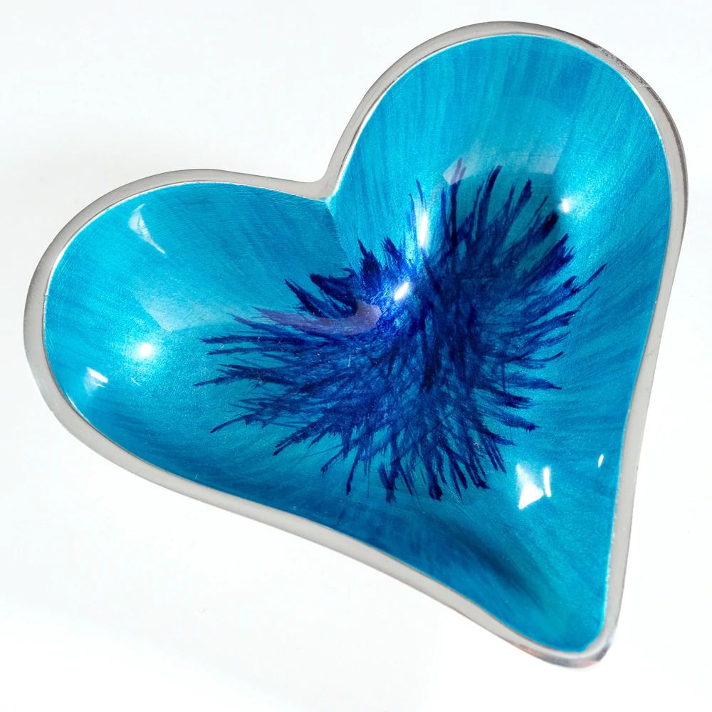 Tilnar Azeti Heart Dish Small 15cm brushed aqua